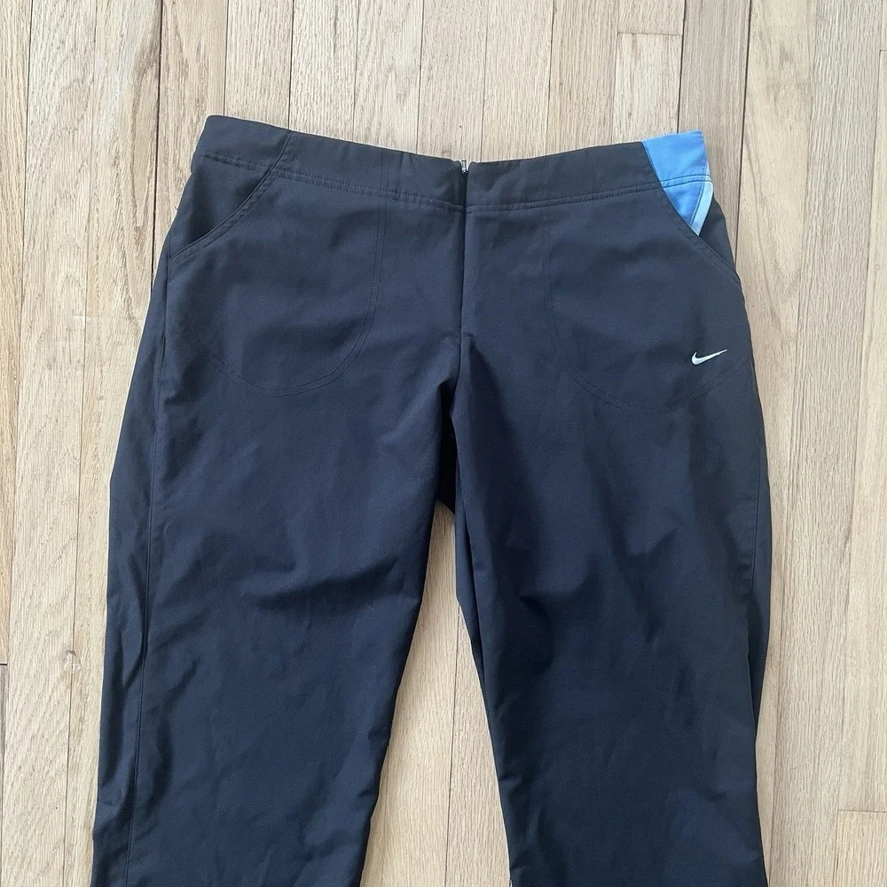 Nike Athletic Women's Black Track Pants XL Boot Cut Leg Y2K Swoosh